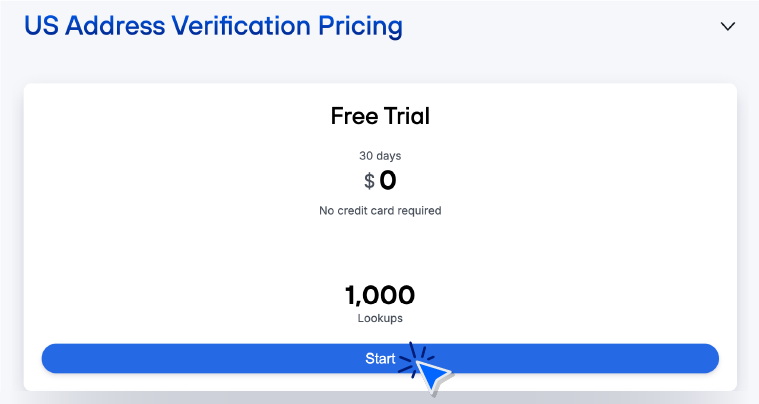 Step 1 for setting up Smarty's address verification Excel plugin